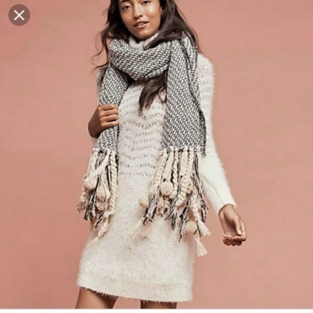 Anthropologie Sleeping‎ On snow fuzzy sweater dress